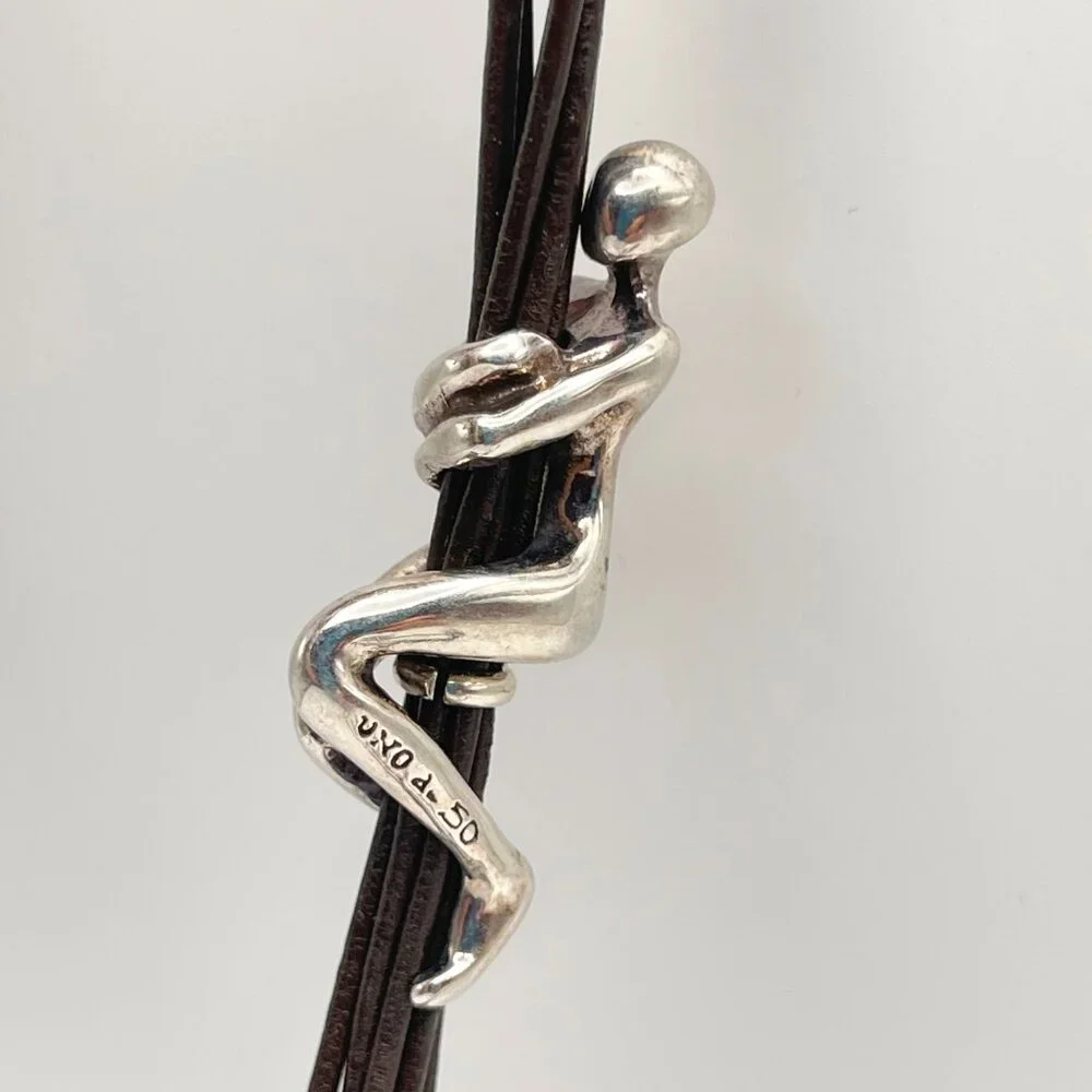 UNO de 50 Leather Silver plated Necklace Skalator Woman Climb BOHO Tassel Dangle - Picture 4 of 16